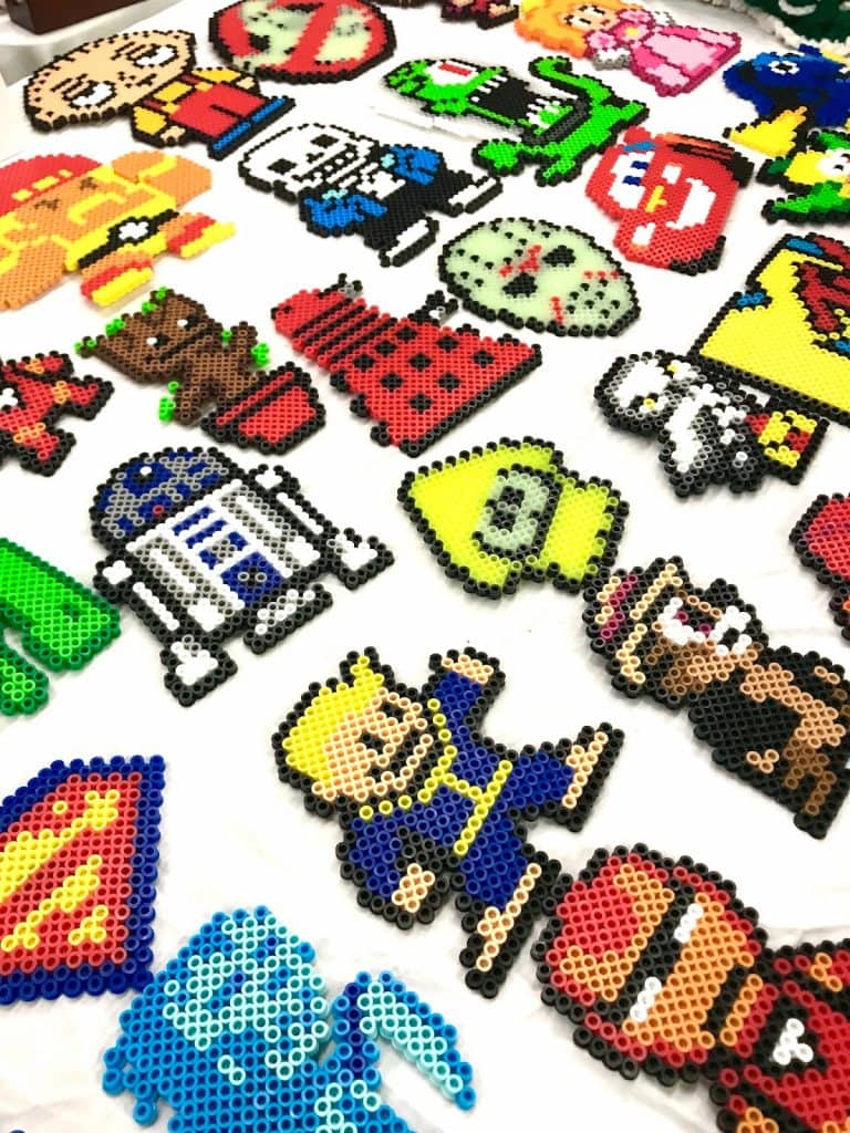 perler bead creations featuring several characters from movies and video games like star wars and zelda