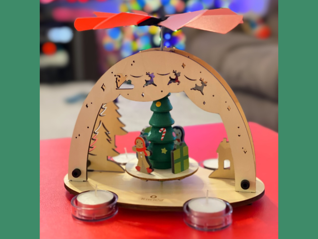 Christmas Candle Carousel fully assembled from Kiwi Crate