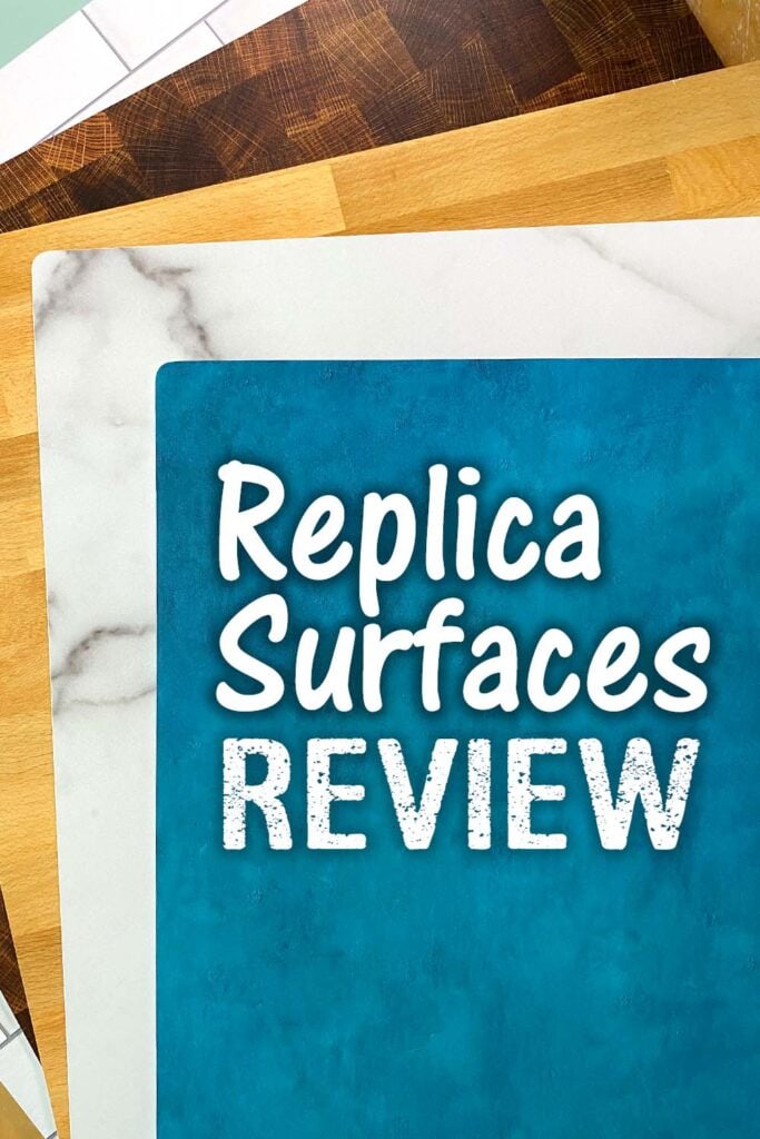an array of replica surfaces is arranged in a fan formation with the text "Replica Surfaces Review"