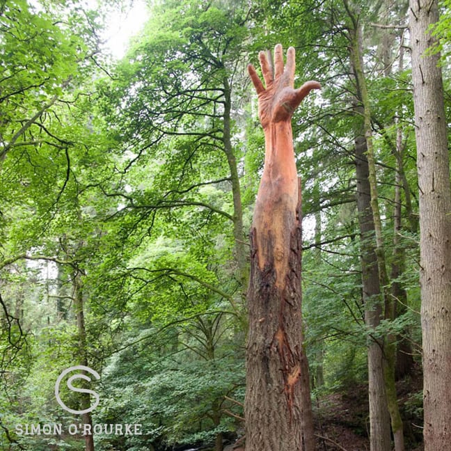 Wood Sculpture by Simon ORourke of The Giant of Vyrnwy