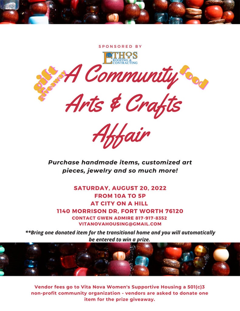 event flyer for a community arts & crafts affair