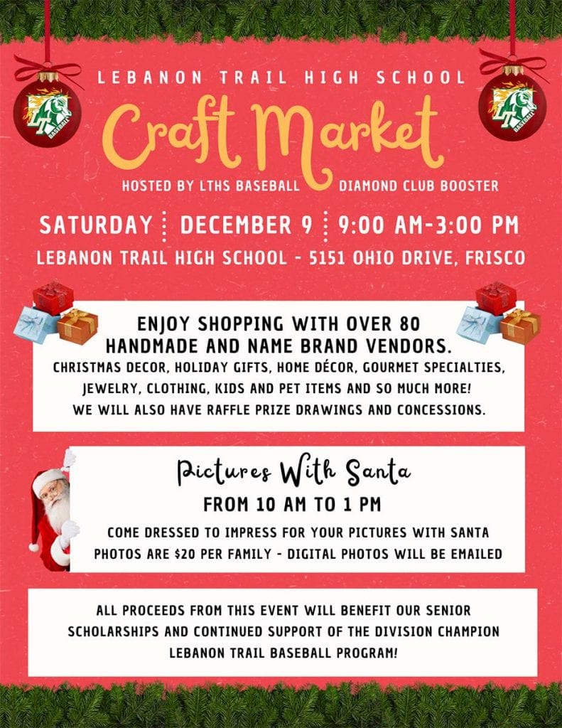 shopper event flyer for LTHS craft market, details at link