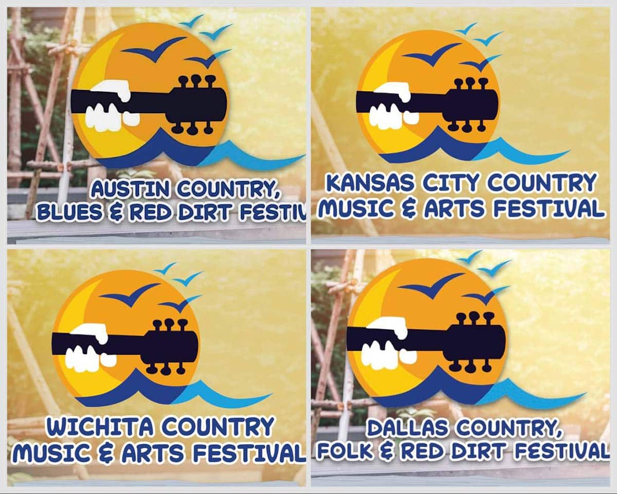 several versions of the same logo for musical festivals company
