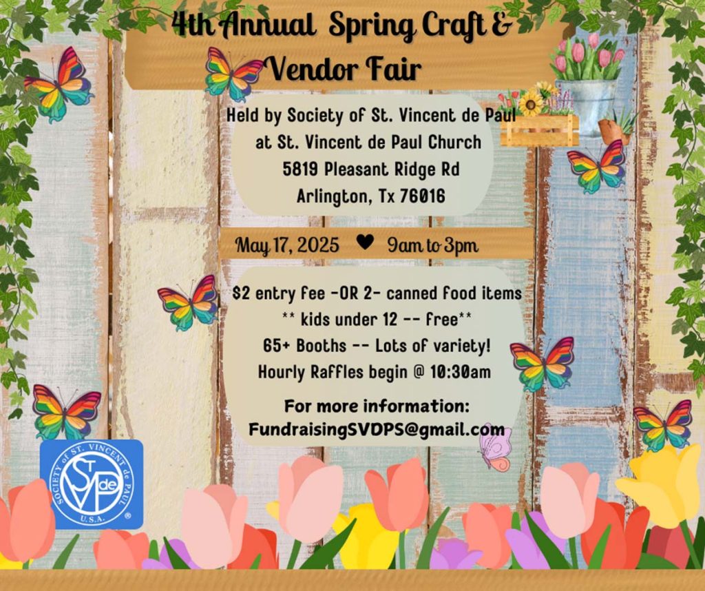 event flyer for spring craft vendor fair, details at link