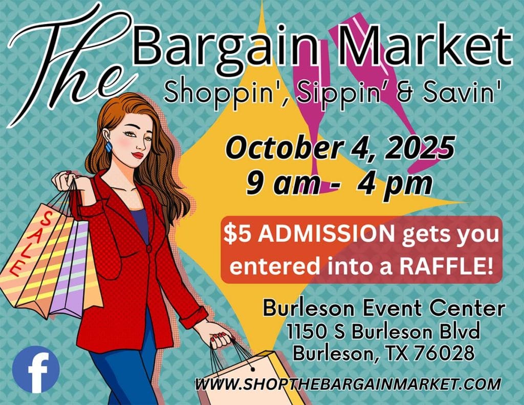 event flyer for The Bargain Market, details at link