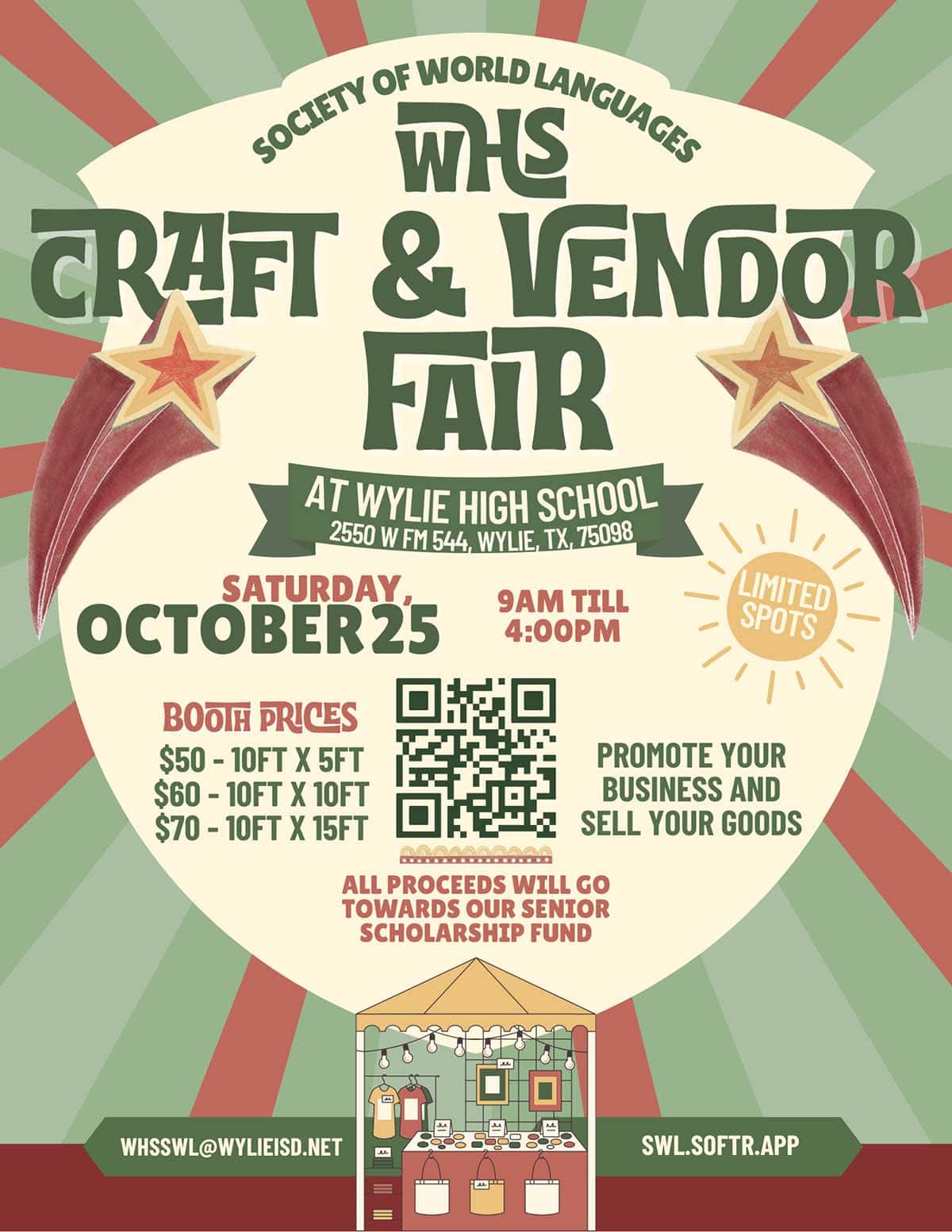 event flyer for WHS Craft Fair, details at link