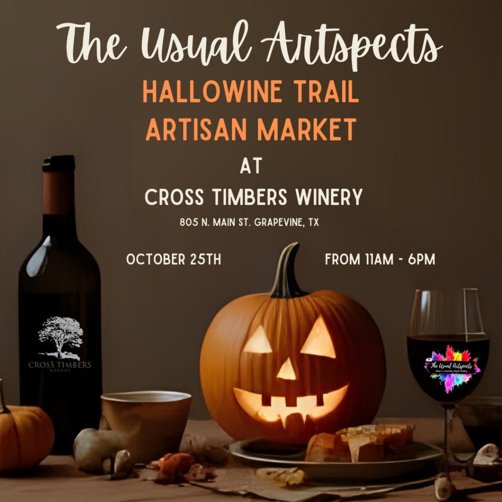 event flyer for hallowine trail artisan market, details at link