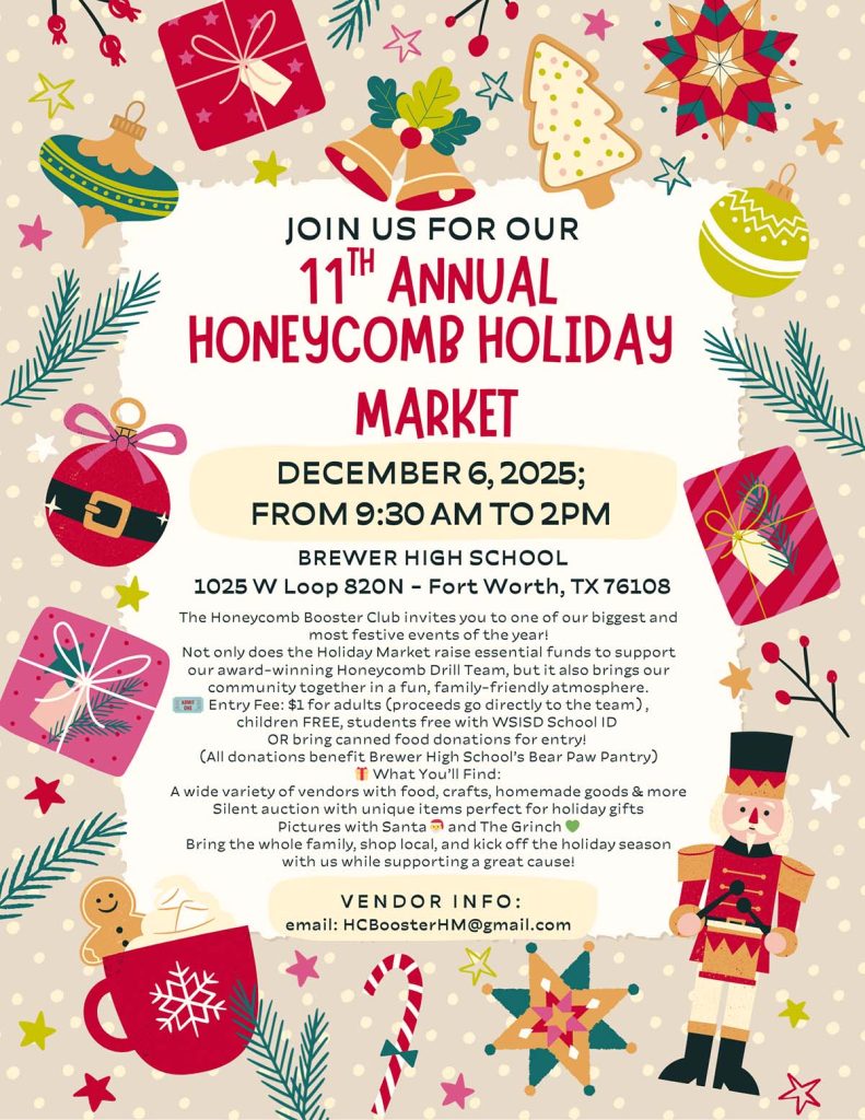 Honeycomb Holiday Market Flyer 2025-Opt event flyer for Honeycomb Holiday Market, details at link