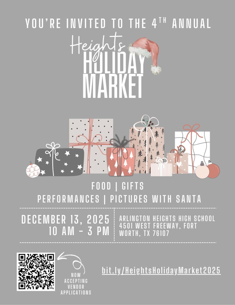event flyer for Heights Holiday Market, details at link