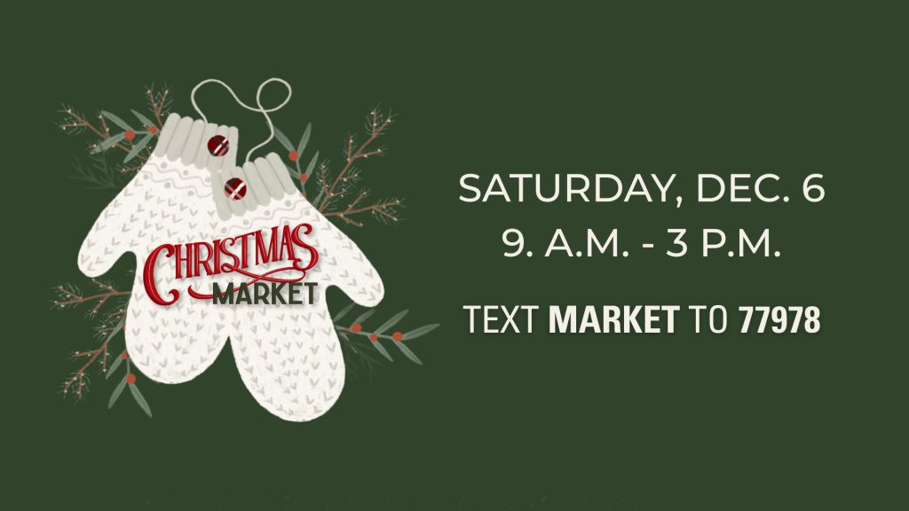 event flyer for cottonwood creek christmas market, details at link