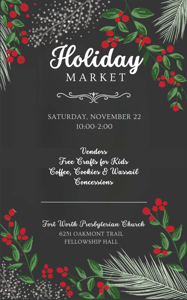 event flyer for Holiday Market at FWPC, details at link