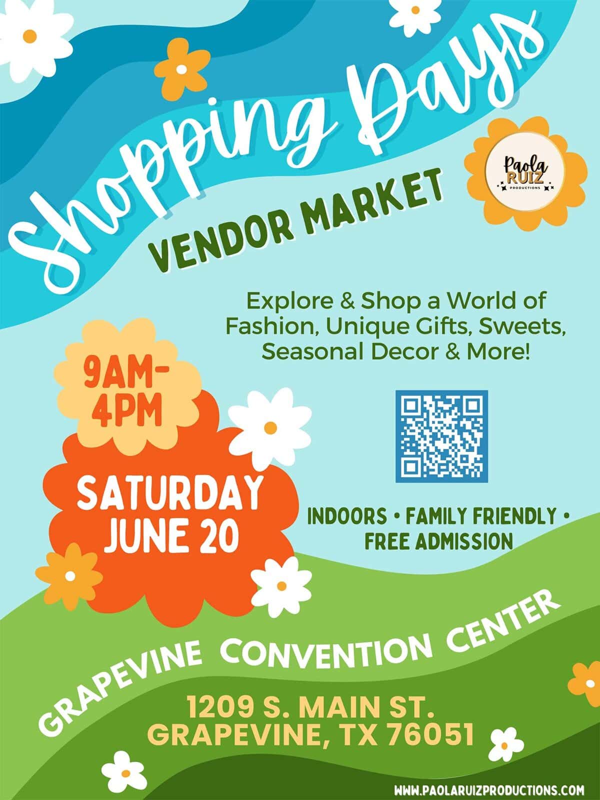 event flyer for shopping days grapevine, details at link