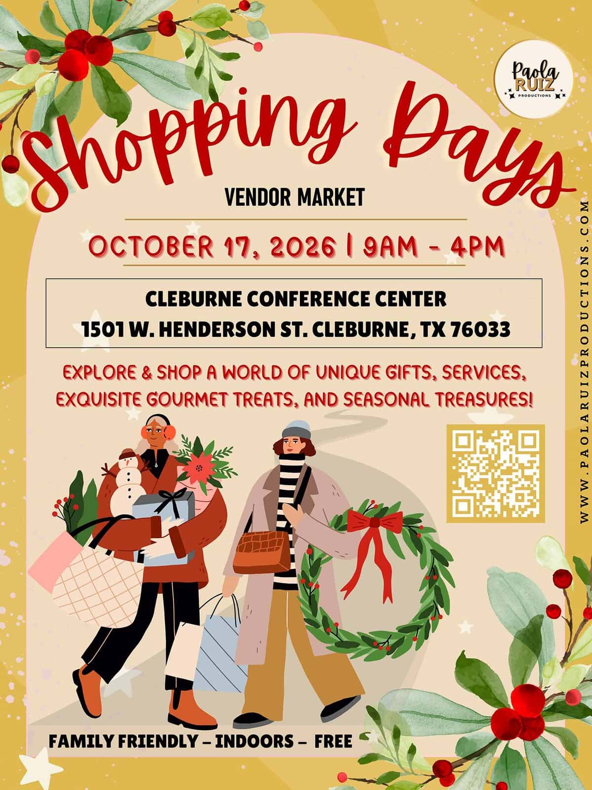 event flyer for Shopping Days Cleburne Oct, details at link
