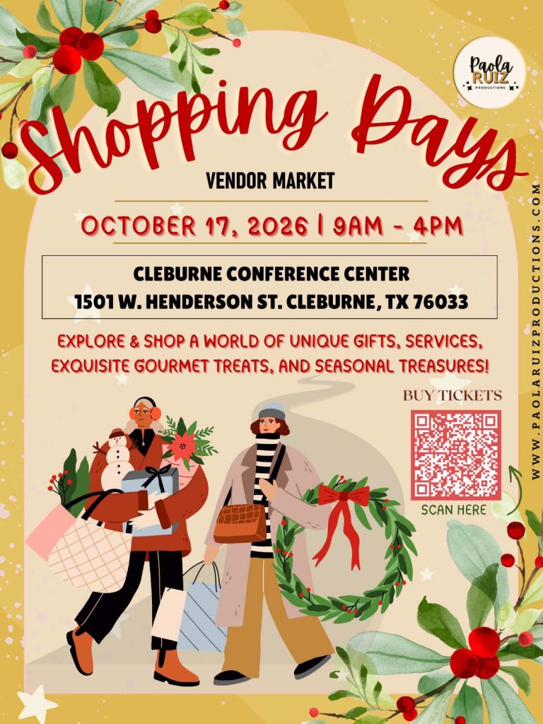 event flyer for Shopping Days Cleburne Oct, details at link