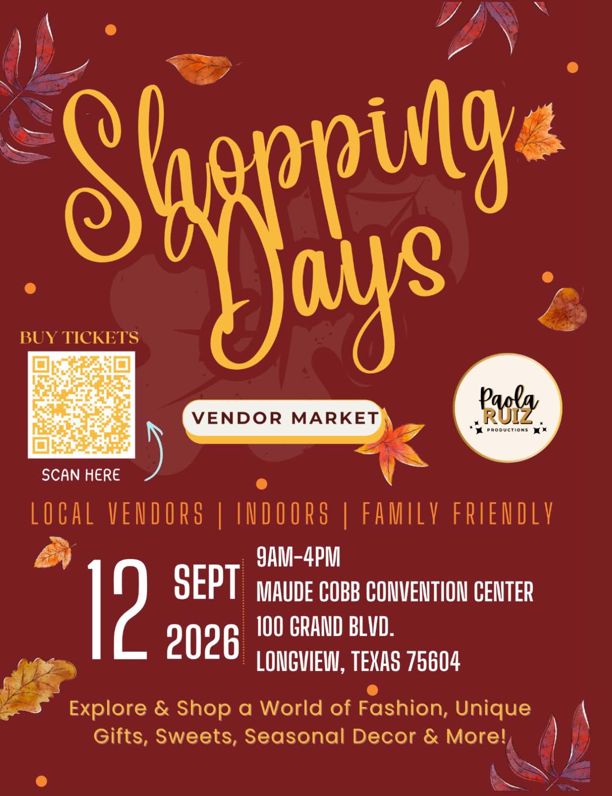 event flyer for Shopping Days Sept 2026, details at link
