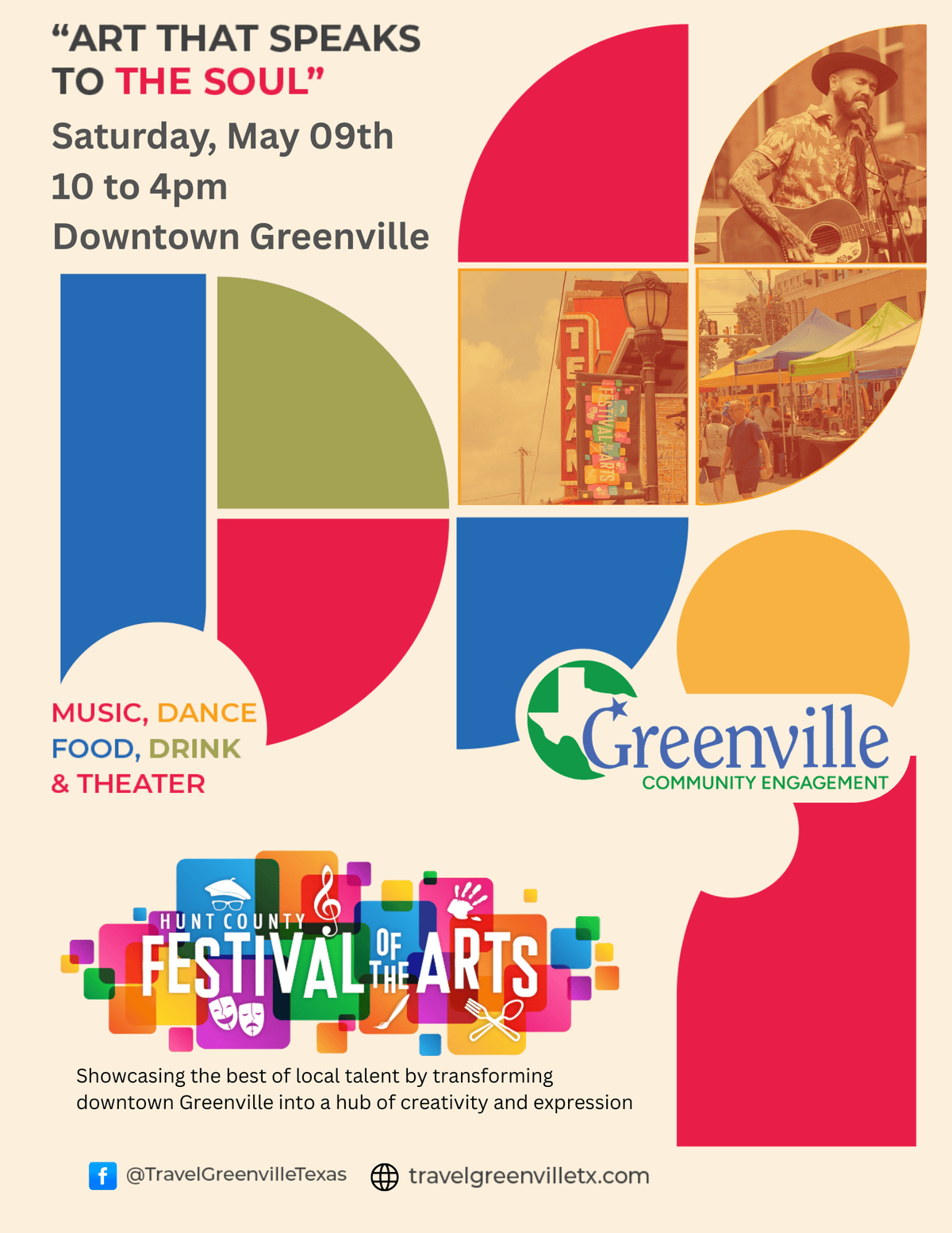 event flyer for greenville festival of the arts, details at the link