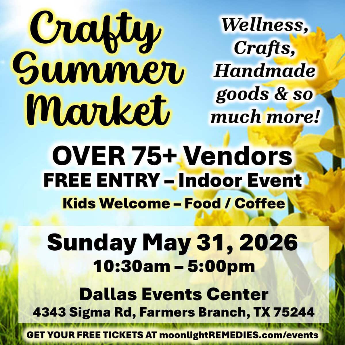 event flyer for Crafty Summer Market, details at link