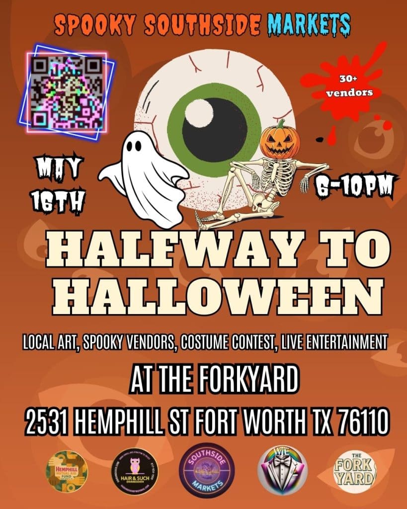 event flyer for halfway to halloween details at link