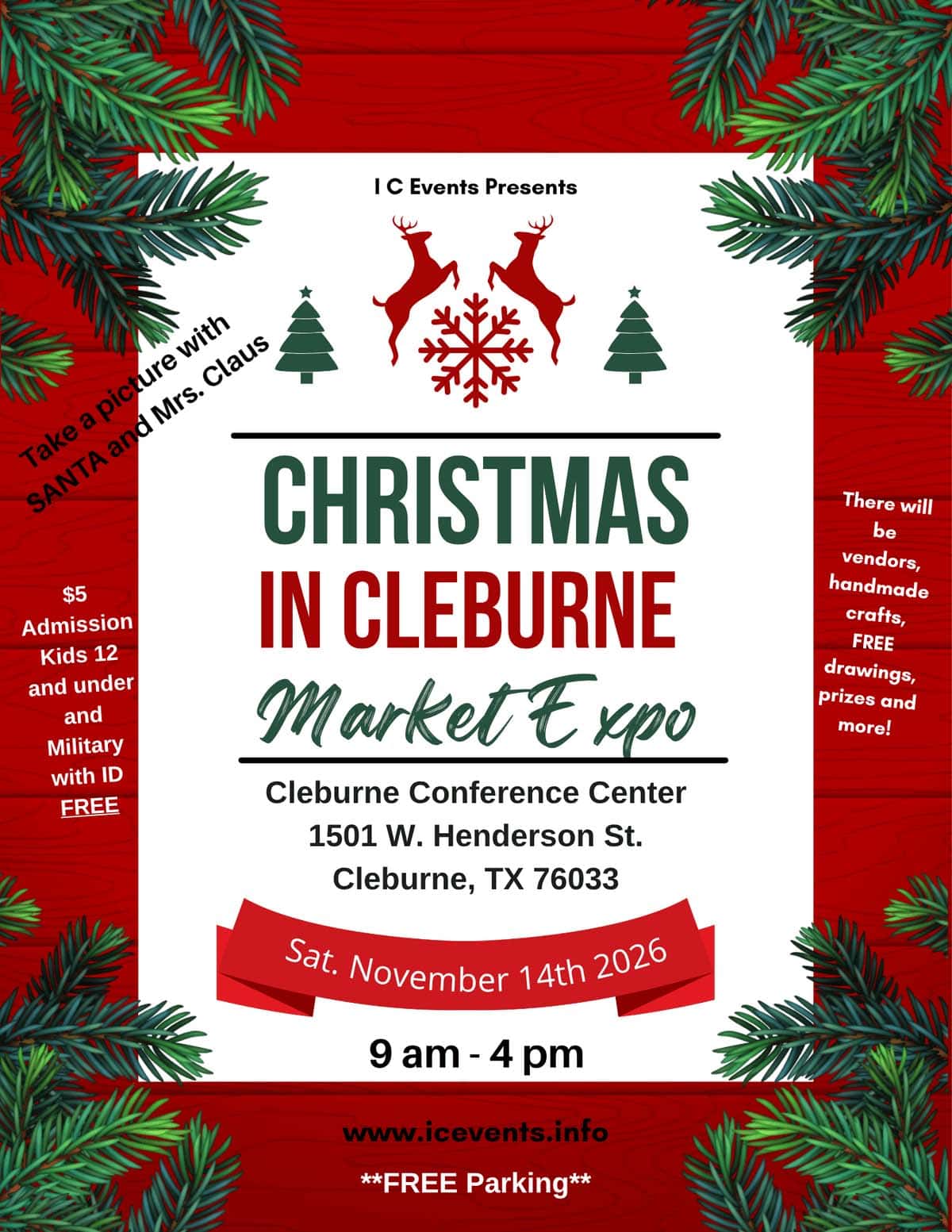 event flyer for Christmas in Cleburne, details at link
