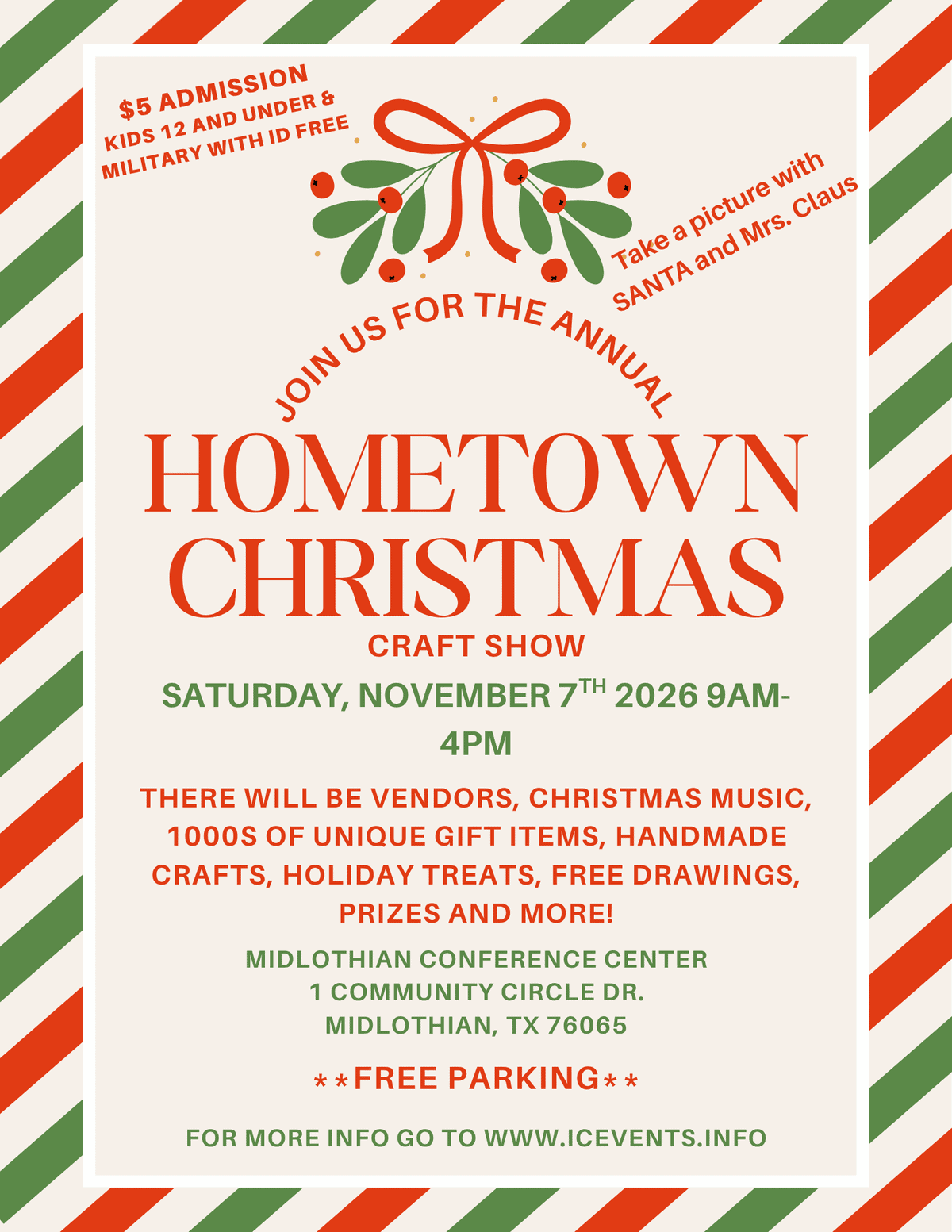 event flyer for hometown christmas, details at link