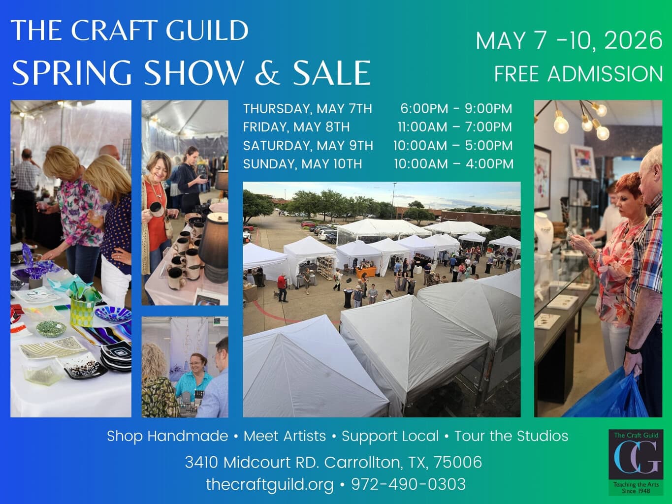 event flyer for the craft guild spring show and sale, details at link