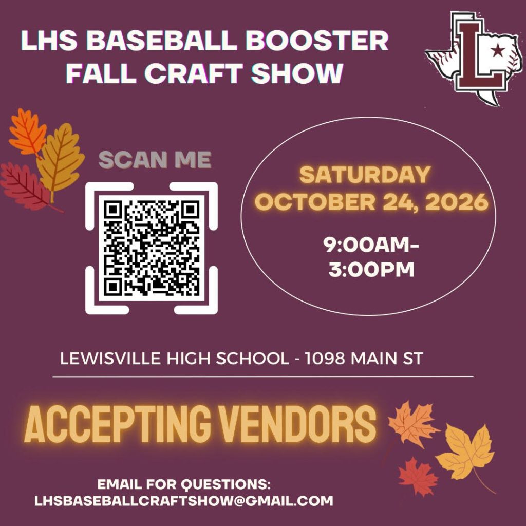 Event flyer for LHS baseball booster fall craft show, details at link