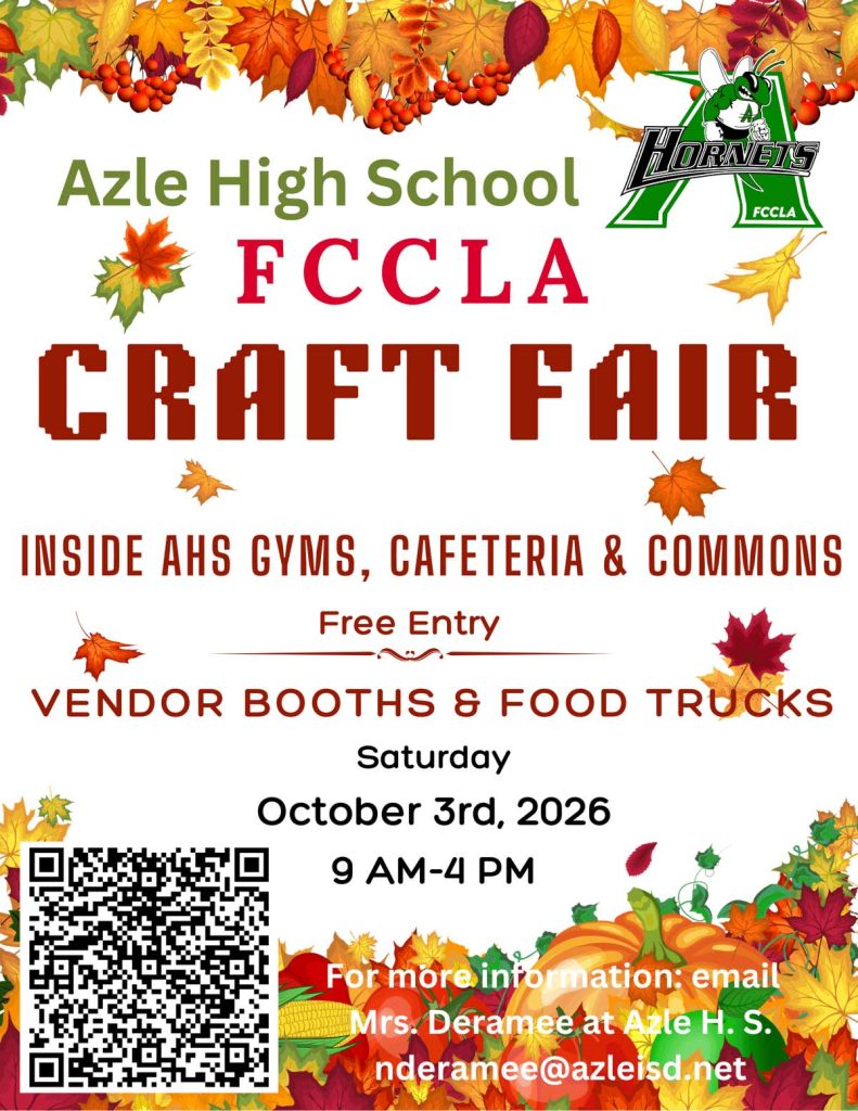 event flyer for Azle High School FCCLA Craft Fair, details at link