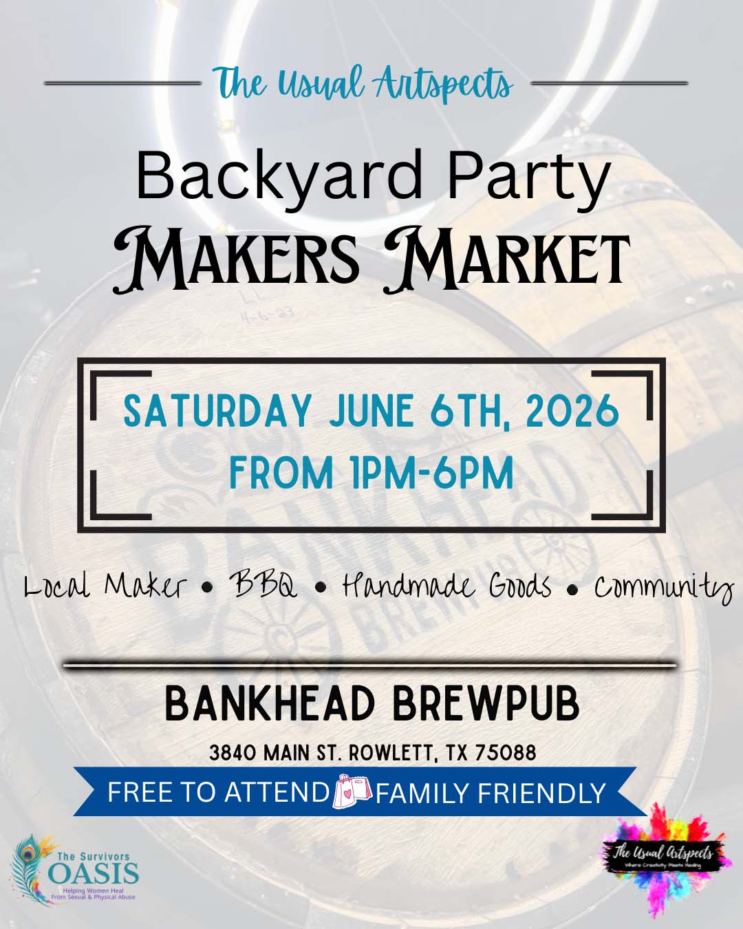 event flyer for Backyard Party Makers Market, details at link