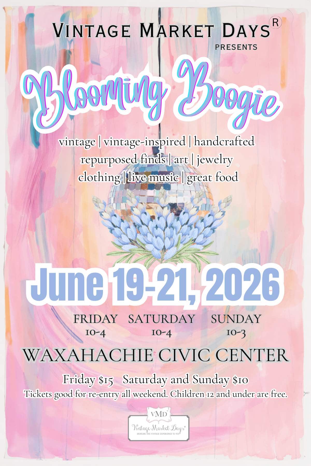 event flyer for Vintage Market Days, details at link