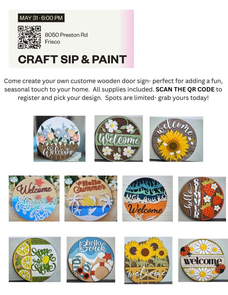 wooden sign making class, details at link