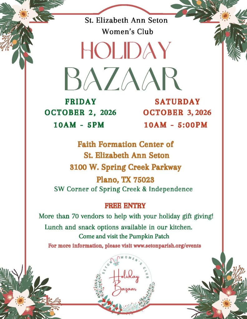 event flyer for holiday bazaar, details at link