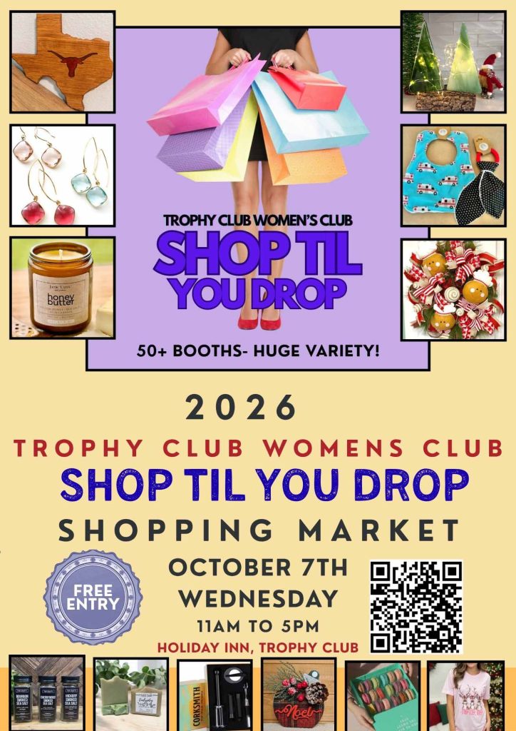 event flyer for Trophy Club Shop Til You Drop, details at link