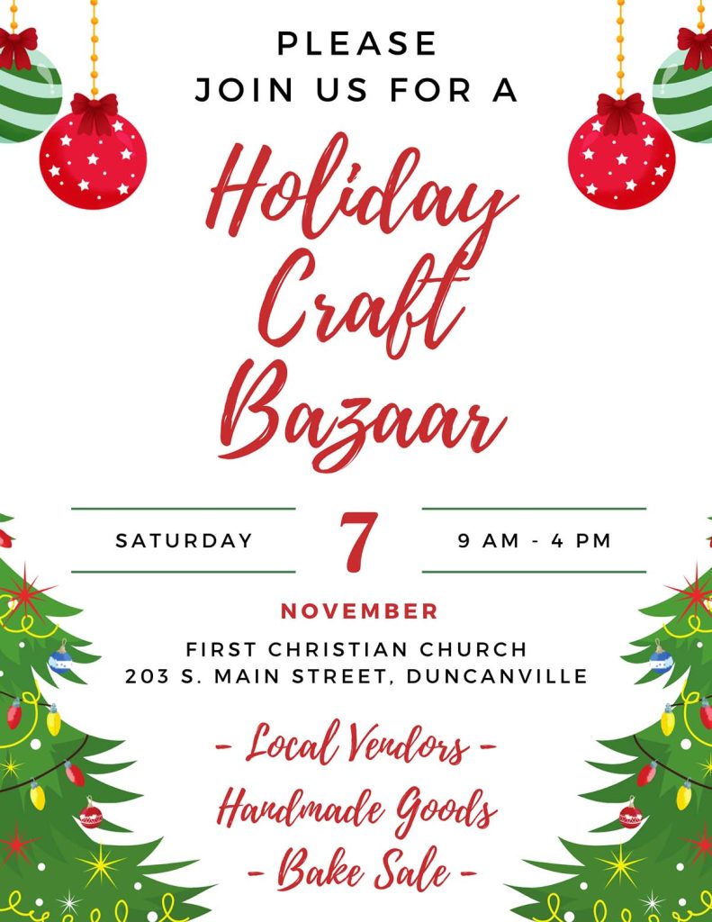 Event flyer for FCCD holiday craft fair, details at link