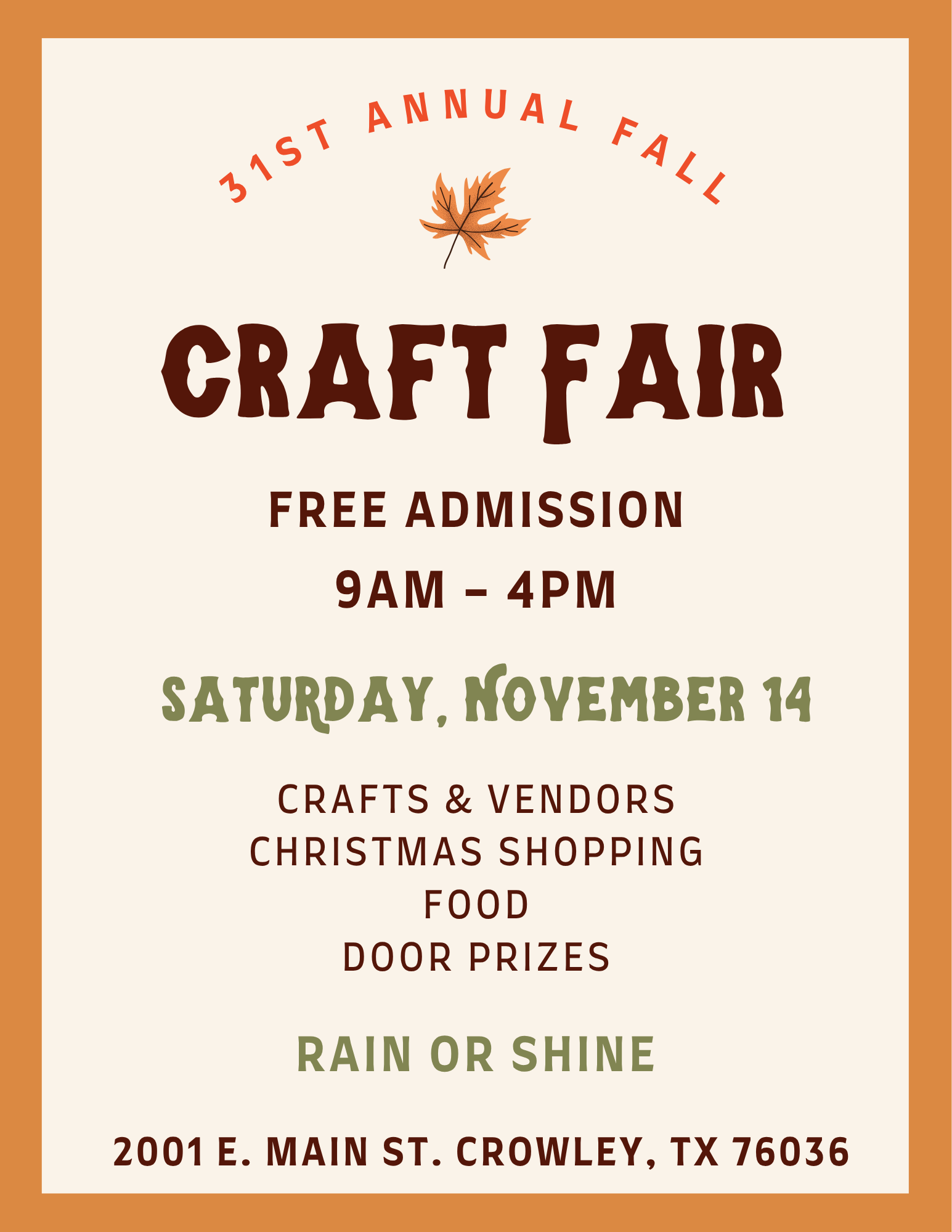 Generations Church Fall Craft Fair