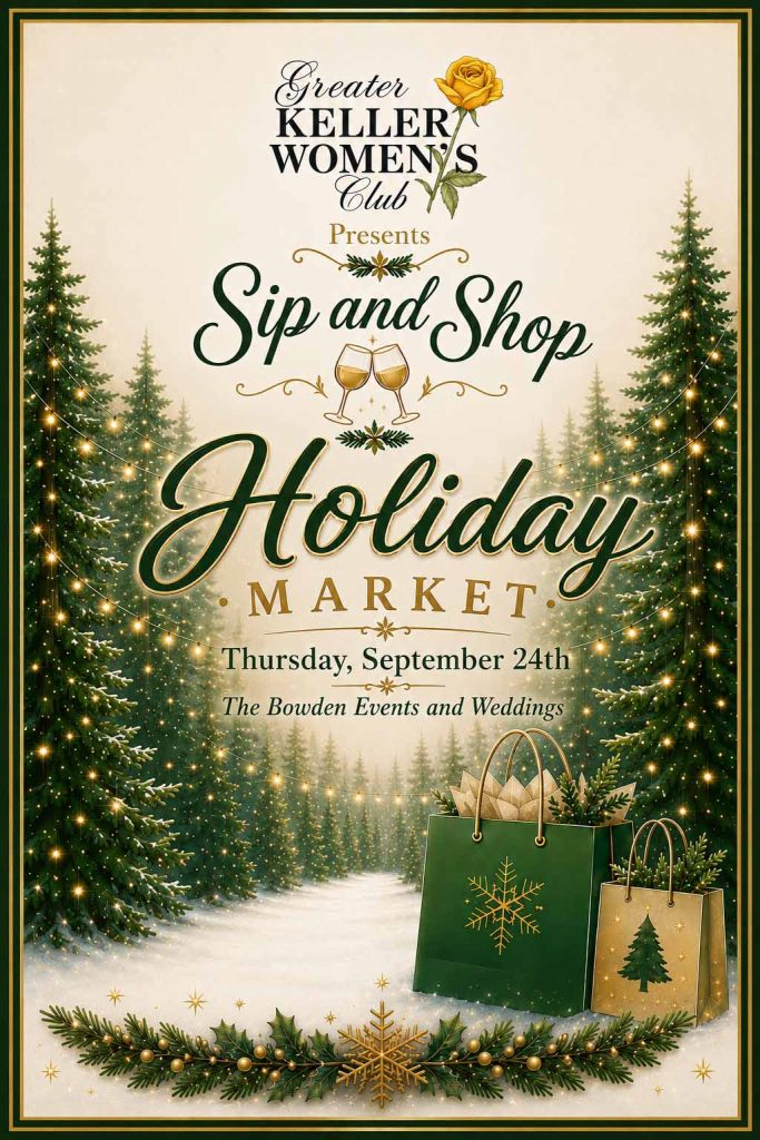 Event flyer for GKWC Sip and Shop Holiday Market, details at link