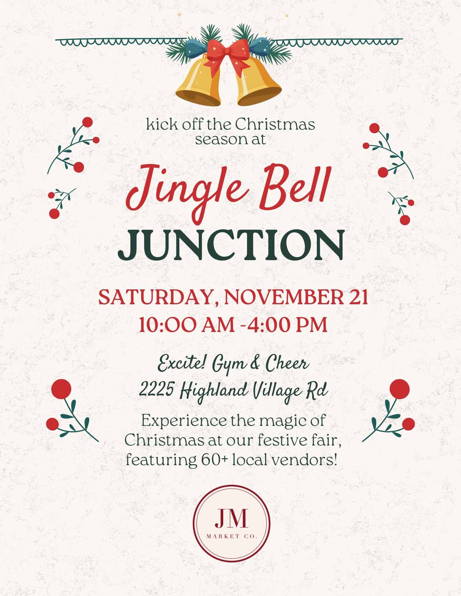 event flyer for jingle bell junction, details at link
