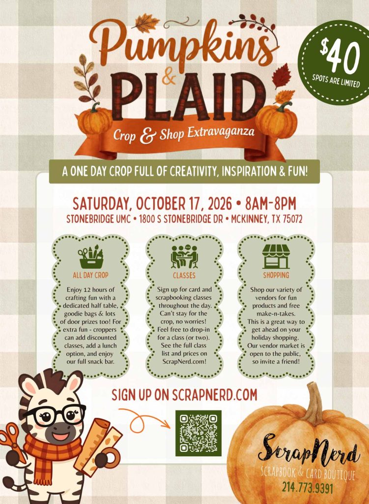 event flyer for pumpkins and plaid, details at link