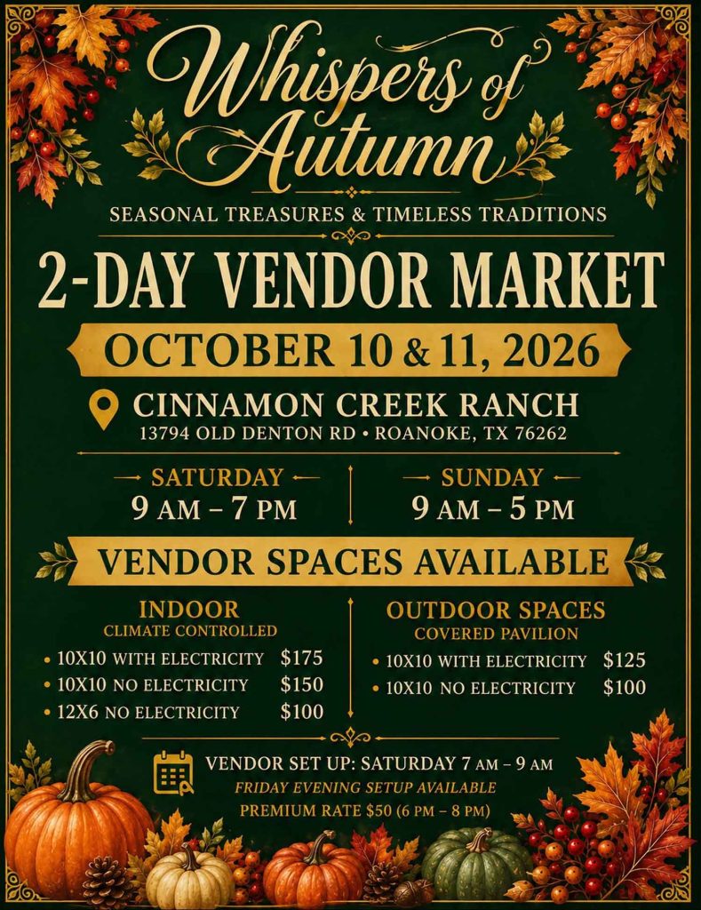 event flyer for whispers of autumn, details at link