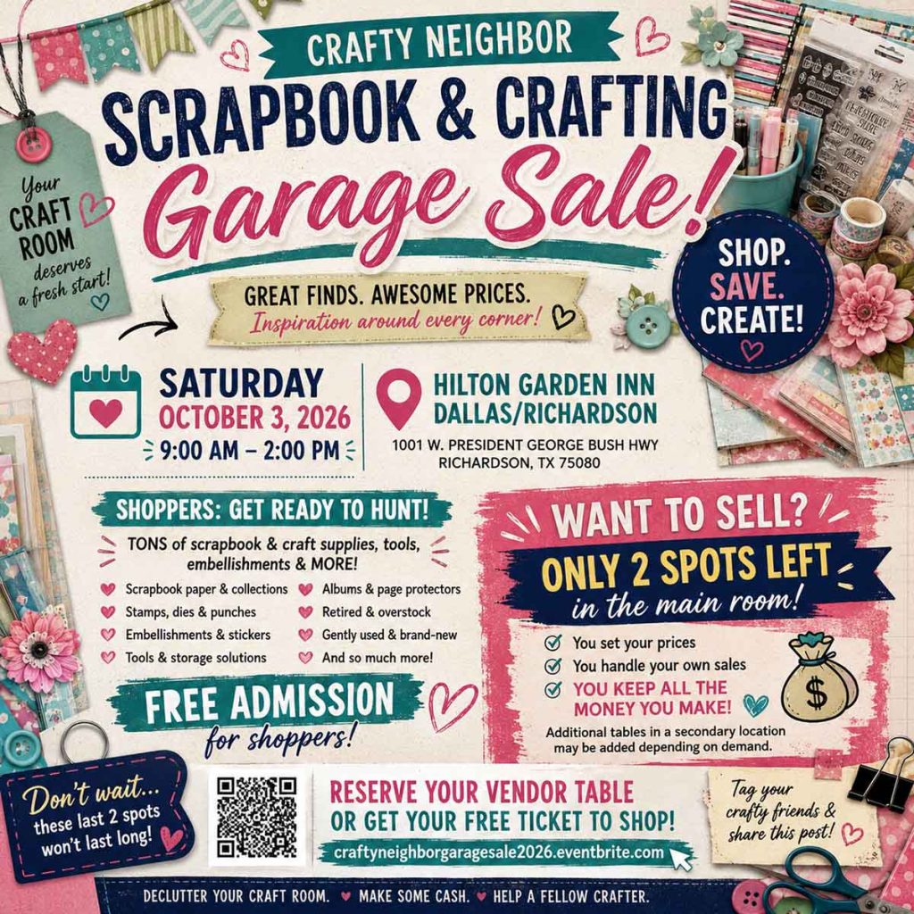 event flyer for crafty neighbor, details at link