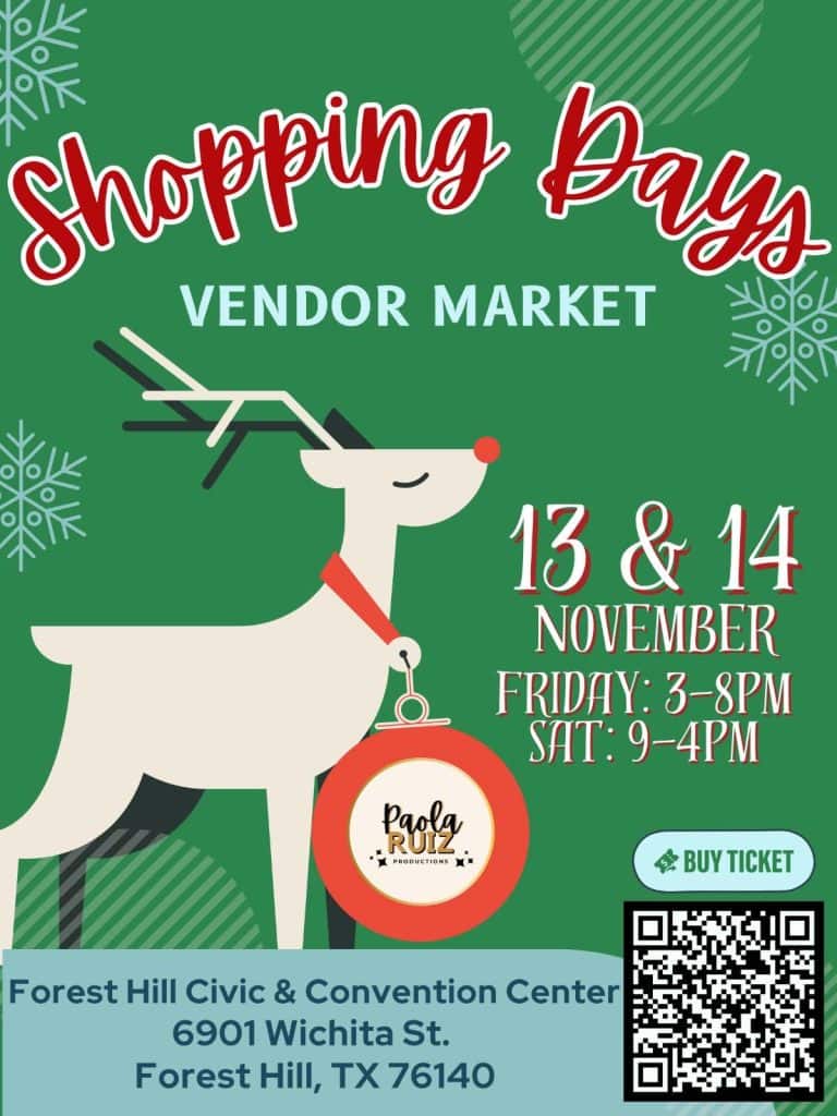 event flyer for nov shopping days vendor market, details at link