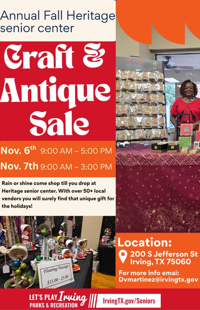 event flyer for Heritage Craft & Antique Sale, details at link