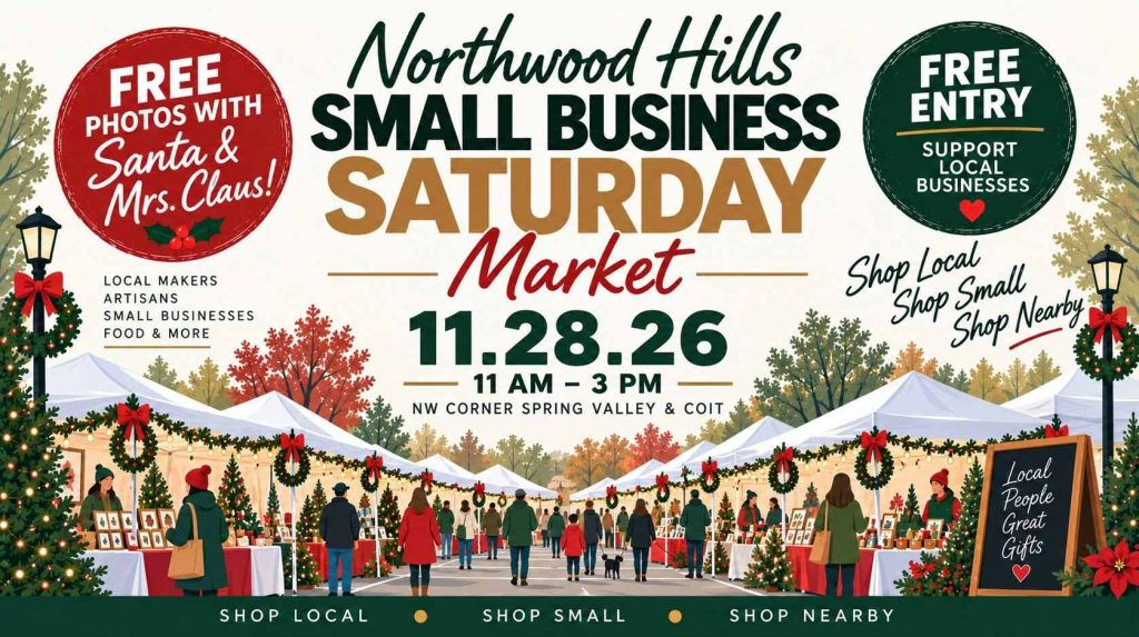event flyer for Northwood Hills Market, details at link