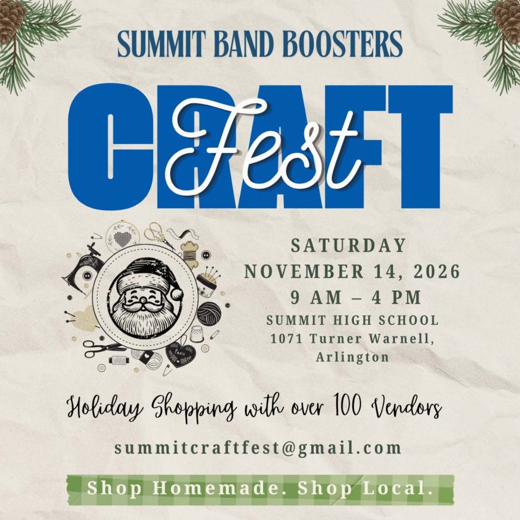 event flyer for Summit Band Boosters Craft Fest, details at link