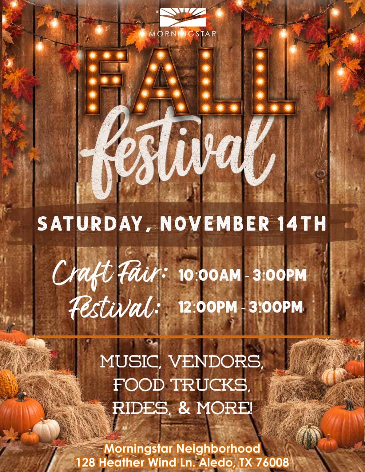 event flyer for Morningstar Fall Festival, details at link
