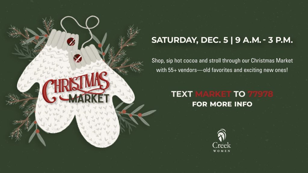 event flyer for cottonwood creek christmas market, details at link