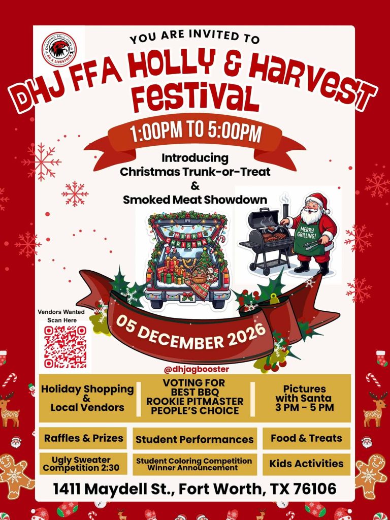 event flyer for DHJ FFA Holly & Harvest Festival, details at link