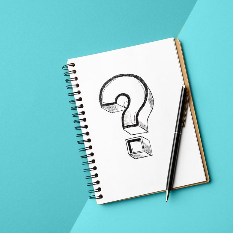 frequently asked questions orange background with a drawn question mark